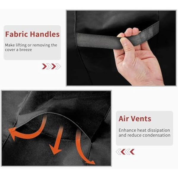 Dokon Cube Garden Furniture Covers Waterproof, 125x125x74cm Heavy Duty 420D Oxford Fabric Windproof Anti-UV Patio Table Cover with Air Vent, Outdoor Table and Chairs Cover Outside Rattan Sofa Covers