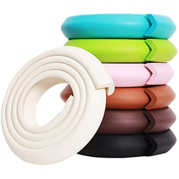 M2cbridge L Shape Extra Thick Furniture Table Edge Protectors Foam Baby Safety Bumper Guard 2 M (off white)