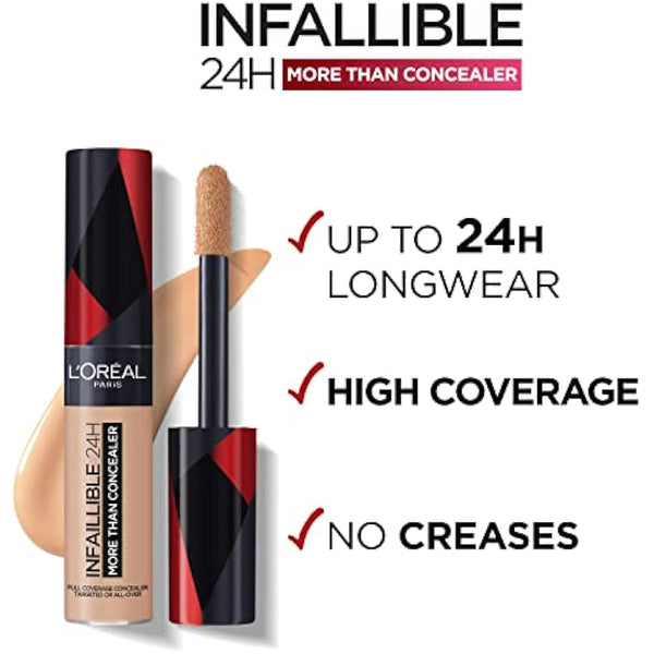L'Oréal Paris Infallible 24H More Than Concealer, Full-coverage, Longwear and Matte Finish, 320 Porcelain