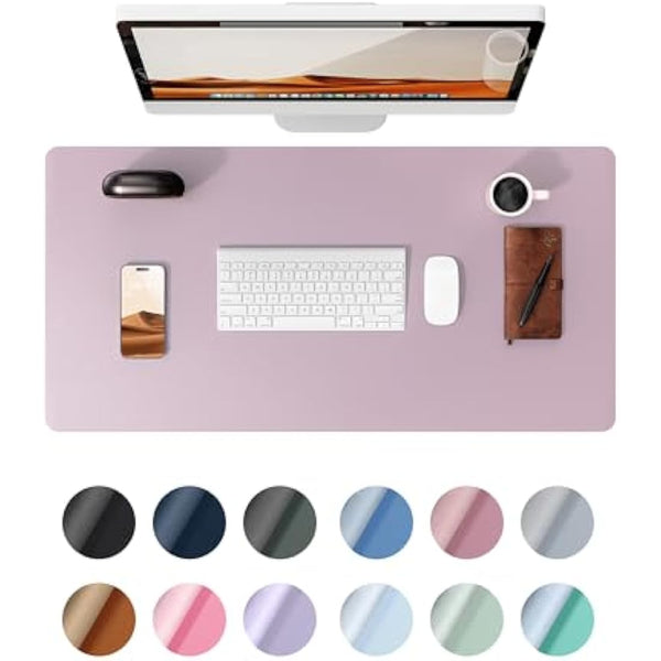 YSAGi Leather Desk Mat, Large Mouse Mat, Non-Slip Desk Pad, Waterproof PU Leather Table Protector Writing Pad for Office and Home (80 x 40 cm, Grayish Lavendar)