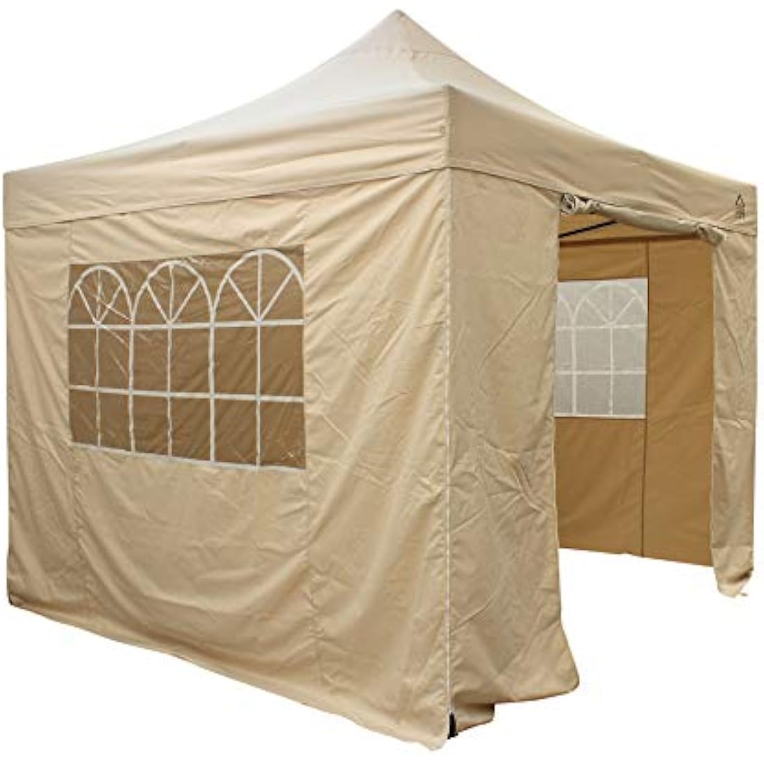 All Seasons Gazebos 2.5x2.5m Heavy Duty Fully Waterproof Pop up Gazebos and 4 Side Walls - Beige
