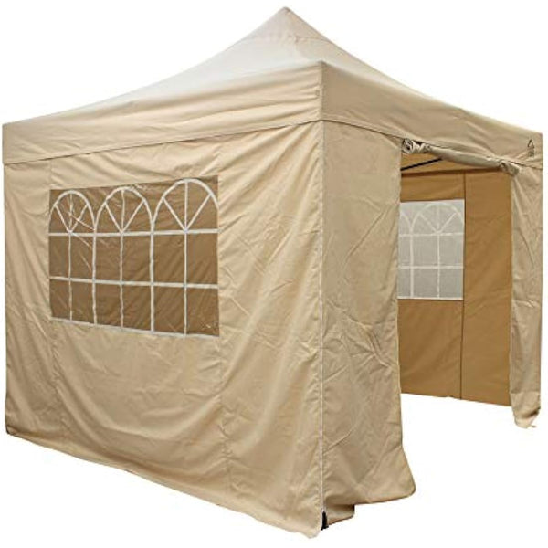 All Seasons Gazebos 2.5x2.5m Heavy Duty Fully Waterproof Pop up Gazebos and 4 Side Walls - Beige