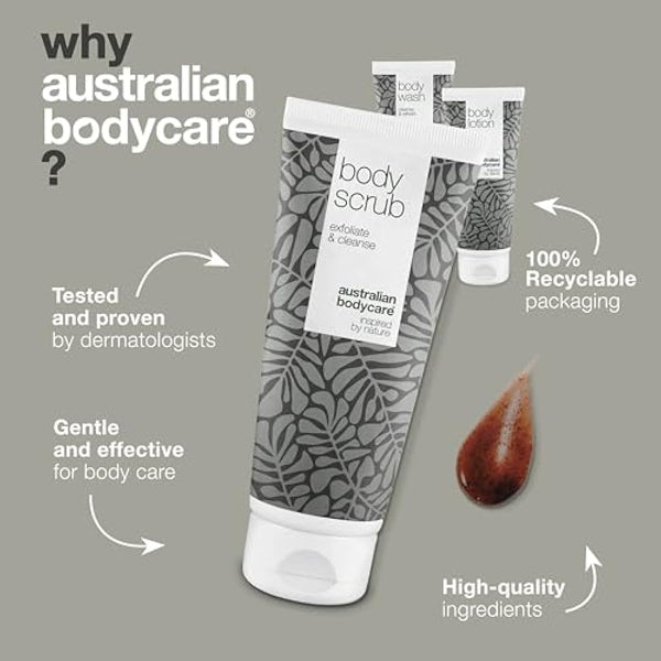 3 products for spots, acne and blackheads on the back and bottom from Australian Bodycare |Tea Tree Oil specially suited to prevent skin problems on your back and bottom