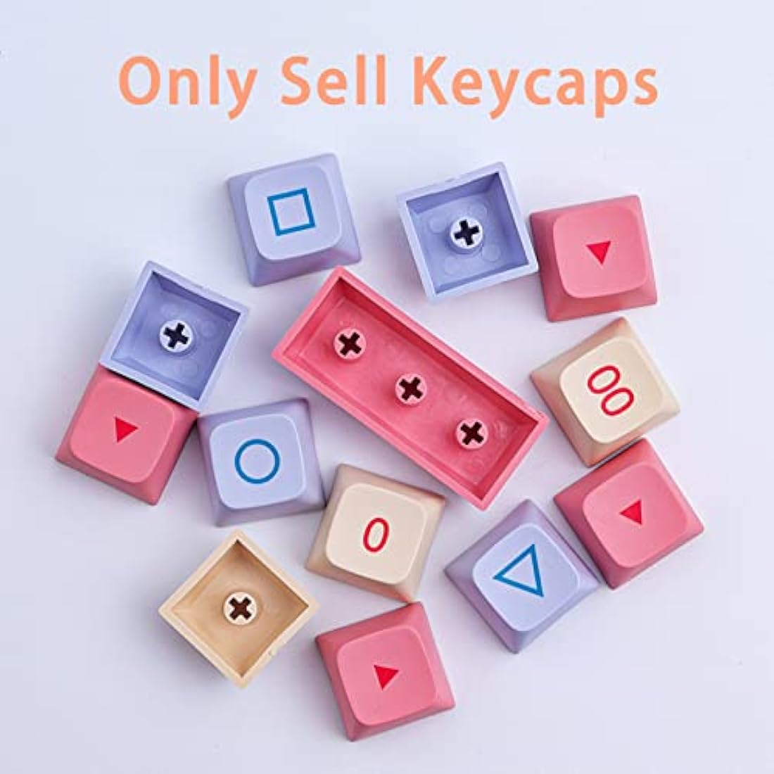 JakeTsai PBT Keycaps,XDA Profile 132 Keys Set Dye Sublimation Keycaps Marshmallow Theme Keycap ANSI Layout Compatible MX Switches Mechanical Keyboard