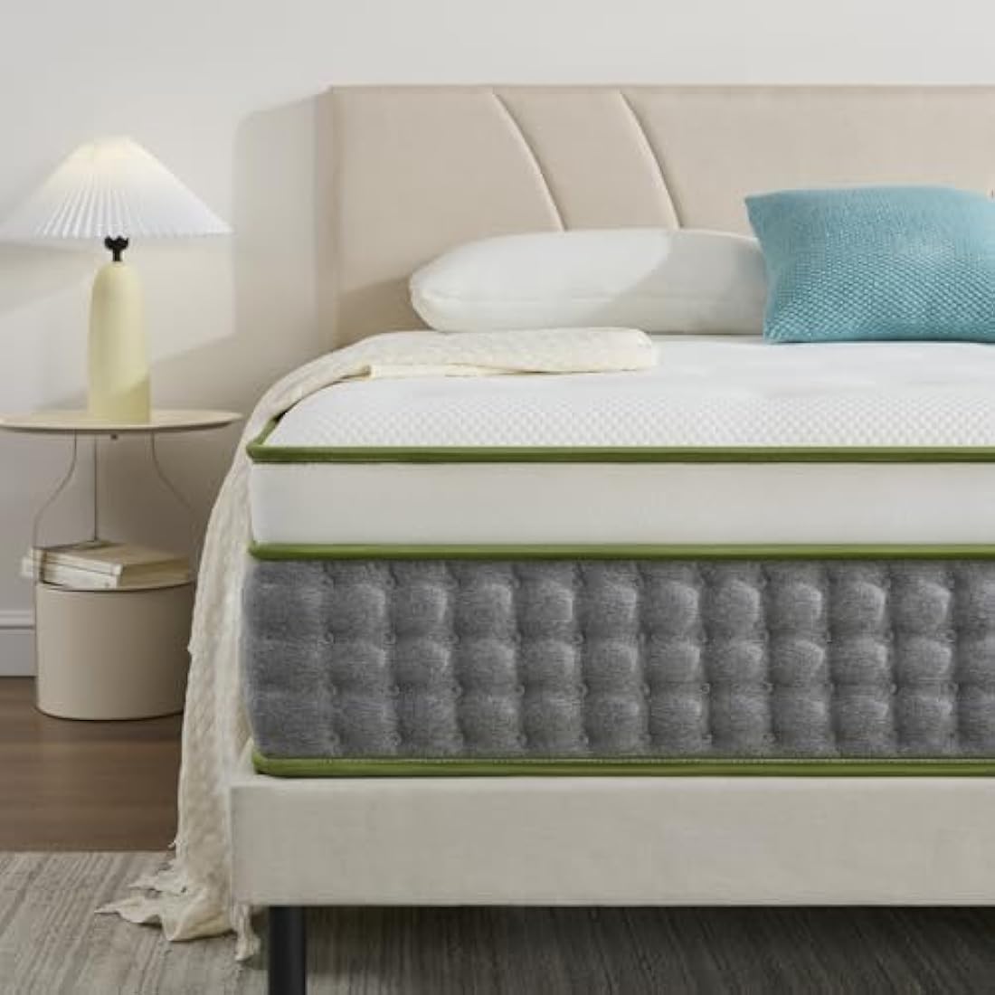 Hiimgo Single Mattress,Hybrid Pocket Spring & Memory Foam,10.6 inch Single Bed Mattress,Medium Firm with Breathable Knitted and Back Pain Relief,90x190x27CM