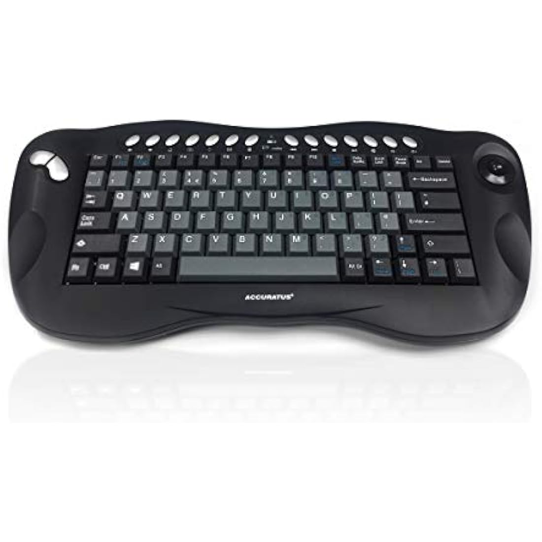 Accuratus Toughball 2 - Wireless 2.4GHz RF Mini Multimedia Keyboard with Trackball