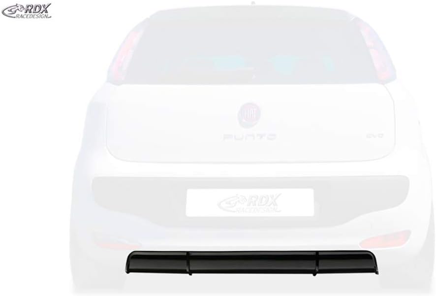 RDX Racedesign RDHAD3006 Diffuser 'Rear Bumper Skirt Fiat Punto Evo 2009' (ABS), Black