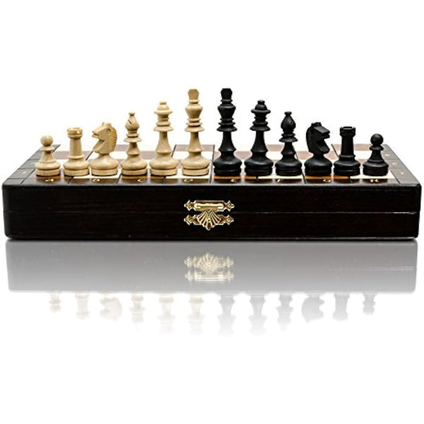 Master of Chess Magnetic Wooden Chess Set with Pieces 28 cm / 11 in - Handmade Foldable Travel Chess Set - Small Chess Set for Children and Adults