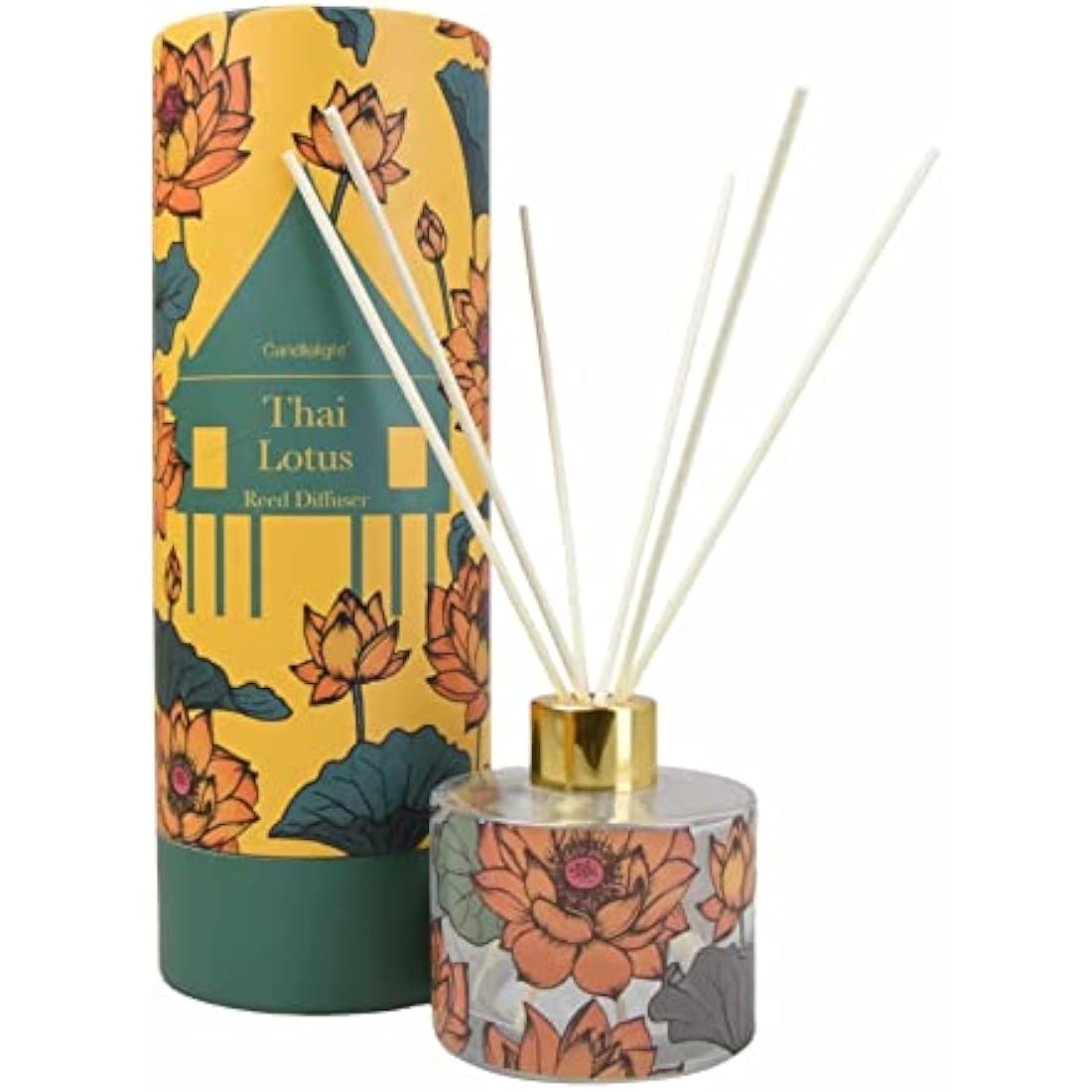 150ml Glass Reed Diffuser With Thai Lotus Flower Scent | Home Fragrance Reed Diffuser Set | Scented Oil Room Diffuser - Aroma Gift