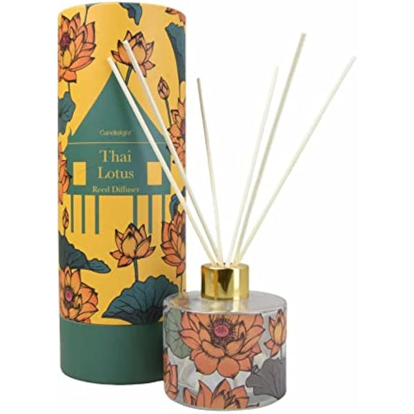 150ml Glass Reed Diffuser With Thai Lotus Flower Scent | Home Fragrance Reed Diffuser Set | Scented Oil Room Diffuser - Aroma Gift