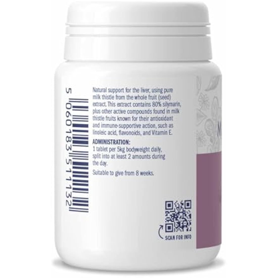 Dorwest Milk Thistle Tablets for Dogs and Cats, 200 Tablets, Supports Liver Function, Antioxidant for Dogs, Immune System Heath, Natural Supplement