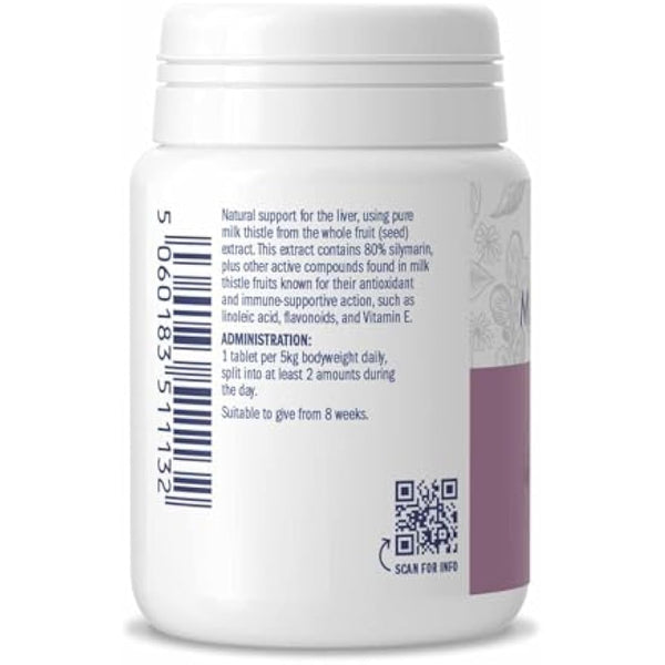 Dorwest Milk Thistle Tablets for Dogs and Cats, 200 Tablets, Supports Liver Function, Antioxidant for Dogs, Immune System Heath, Natural Supplement