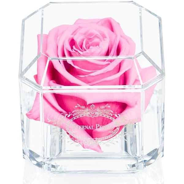 Eternal Petals A 100% Real Rose That Lasts A Year - The Perfect Unique Gift for Women and Men, An, A Birthday Gift (Pink)