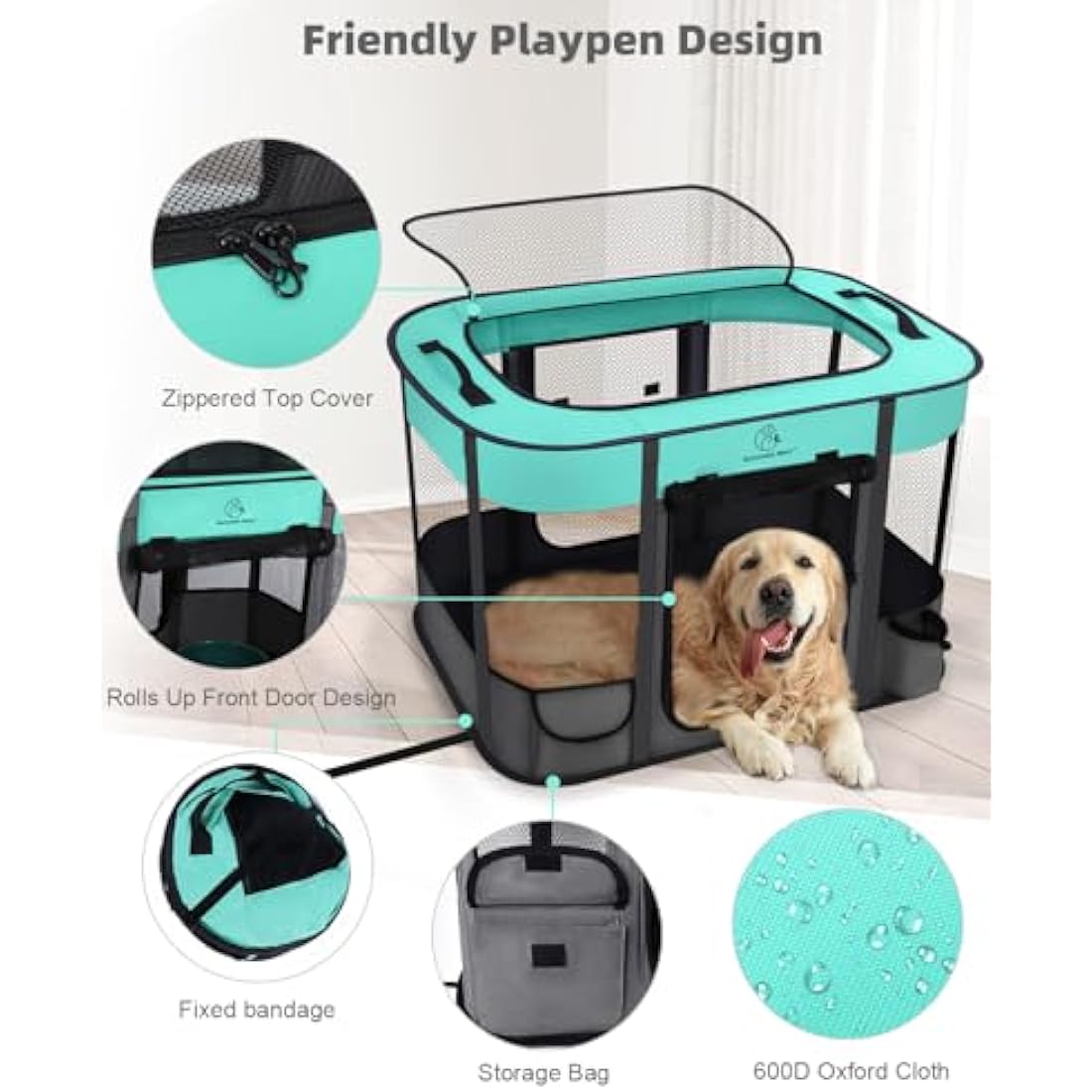 Foldable Pet Playpen,Cat Dog Playpen,Portable Dog Cage soft Portable Exercise Kennel Tent,Puppy Pen Indoors/Outdoors Pet Tent Fence(S(70 * 55 * 45cm))
