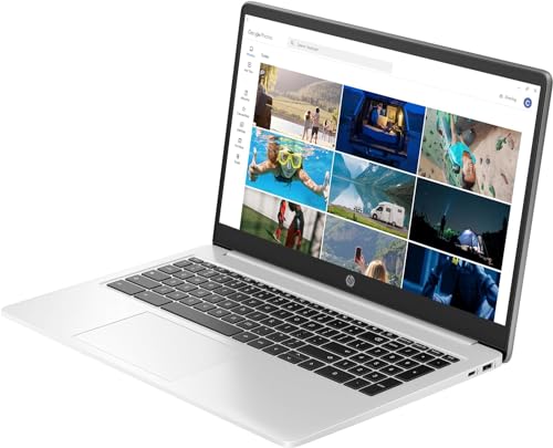 HP Chromebook 14" | Intel Processor N100 Processor| 4 GB RAM | 128 GB Flash Storage | Intel UHD Graphics | HD Display | Up to 12hrs battery | Chrome OS | Dual Speakers | Glacier Silver | 14a-nf0002sa