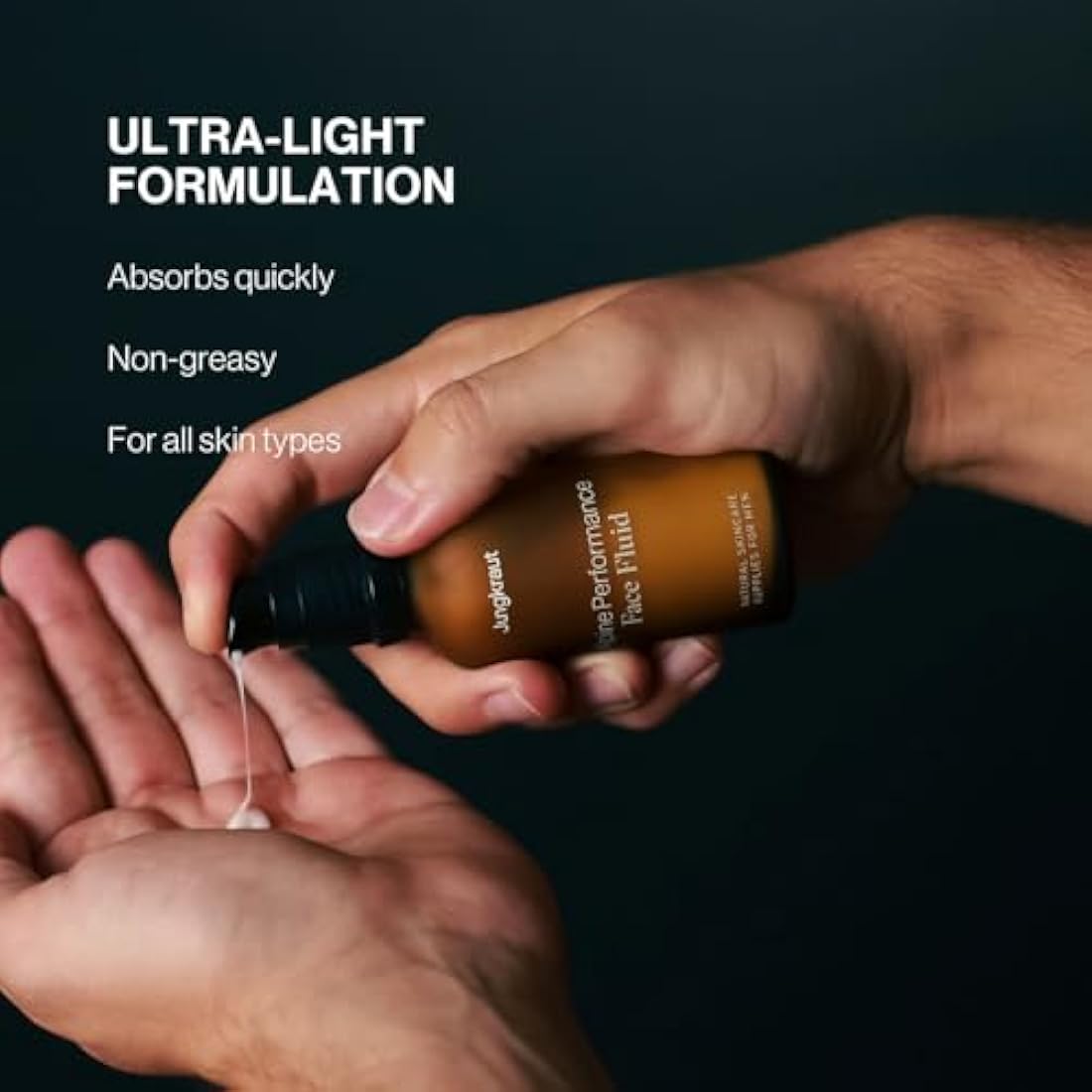 JUNGKRAUT Alpine Performance Face Fluid for men 1x50ml, natural face cream with hyaluronic acid, anti-aging, intense moisture, ultra-light, quickly absorbed, never greasy, made in the Swiss Alps