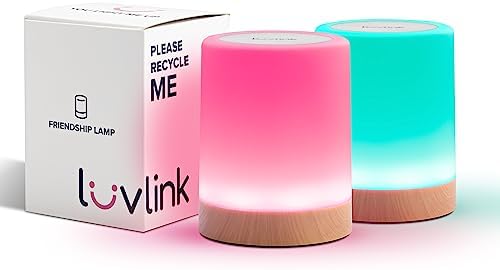 LuvLink Friendship Lamp v2 Extended WiFi Range - Simple Bluetooth Setup (Set of Two)