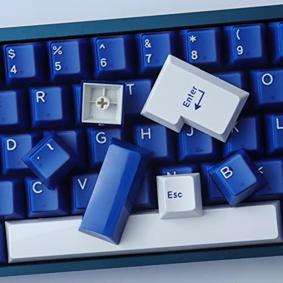 JakeTsai Clear Keycaps, 140 Keys Custom PC Transparent Keycaps Set for Gateron/Kailh/Akko Cherry MX Switches Mechanical Keyboard