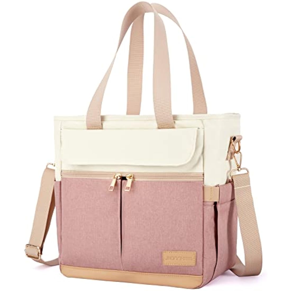 JOYHILL Lunch Bag for Women, Leakproof Insulated Lunch Box with Shoulder Strap, Adult Reusable Lunch Cooler Tote Bags for Work Picnic Camping School Beach, Pink