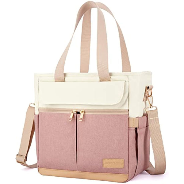 JOYHILL Lunch Bag for Women, Leakproof Insulated Lunch Box with Shoulder Strap, Adult Reusable Lunch Cooler Tote Bags for Work Picnic Camping School Beach, Pink