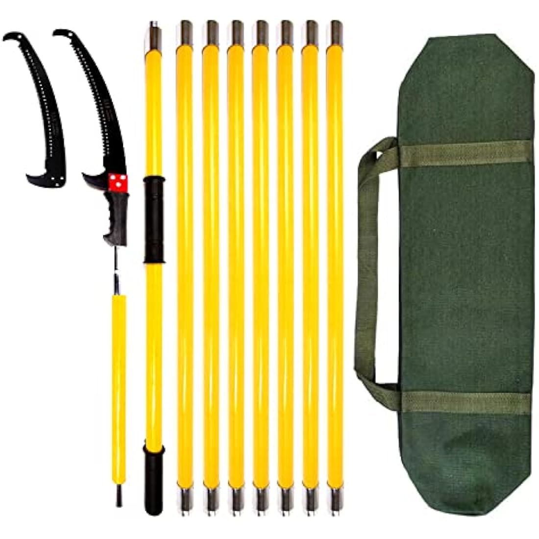 30 Feet Pruning Saw,Tree Pole Pruner with Adjustable Length, Durable Tree Trimmers, Manual Branches Trimmer for Garden Tools Loppers Hand Pole Saws Extendable Height and Storage Pocket