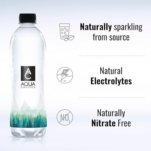 AQUA Carpatica 1.5L x 6 - Pure Natural Sparkling Mineral Water for Optimal Hydration, Nitrate-Free, Abundant in Calcium & Magnesium, Naturally Alkaline, Enriched with Natural Electrolytes