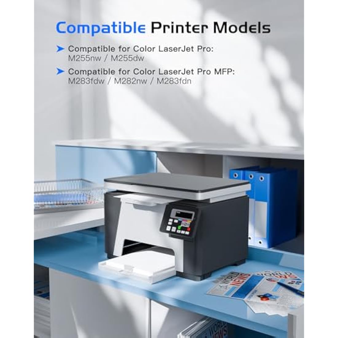 GPC Image 207A 207X Toner Cartridge with Chip Compatible with for HP 207X 207A for Color Laserjet Pro MFP M283fdw MFP M282nw MFP M283fdn for M255dw M255nw Printers W2210A W2211A W2212A W2213A(4-pack)