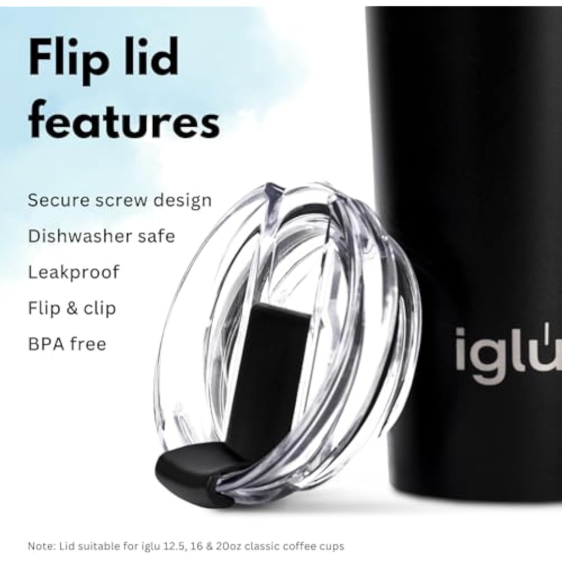 iglu Reusable Coffee Cup | Thermal Insulated Stainless Steel Travel Mug with Screw Lid | Leakproof & Double Walled - Great for Hot & Cold Drinks | Premium Eco-Friendly Gift (Ocean Teal, 16oz)