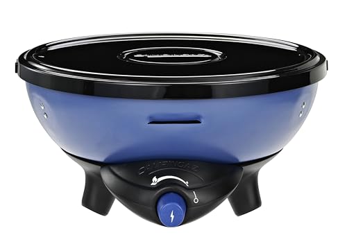 Campingaz Party Grill 400 CV, Camping Stove and Grill, All-in-One Portable Camping BBQ, with Griddle, Grid and Pan Support, Lid Doubles as Wok, Blue