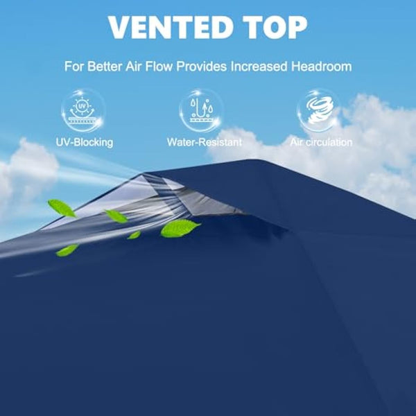 MASTERCANOPY Durable Ez Pop-up Gazebo Tent with 1 Sidewall (3x3M,Navy Blue)