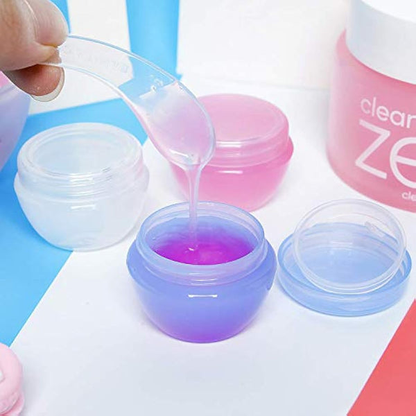 Alledomain 20 Pieces 10ml / 10g Empty Clear Cosmetic Pots with 3 Mini Spatula, Plastic Refillable Travel Sample Container Jars with Lids and Inner Liners for Makeup Creams Lotions Beauty Nail