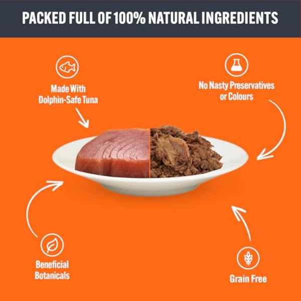 HiLife Kitten Wet Cat Food, Mixed Chicken & Tuna Pate Recipes, Complete Cat Food Pouches for Kittens 1 - 12 Months, 100% Natural & Grain Free (32 x 70g Pouches)