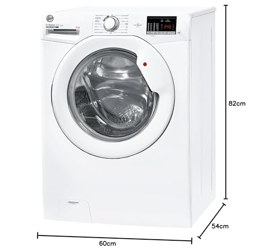 Hoover H-WASH 350 9kg Freestanding Washing Machine, 1400 RPM, A Rated, ECO-Power Inverter Motor, hOn App, 60 Programmes, Eco Doser, Power Care System, Graphite, 60x54x85 cm - H3WPS496TAMBR680