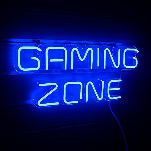 ineonlife Gaming Zone Neon Light Sign Blue LED Gaming Neon Sign for Wall Decor Letter Gaming Light for Game Room, Game Zone, Man Cave, Gifts for Gamers, Boys, Men