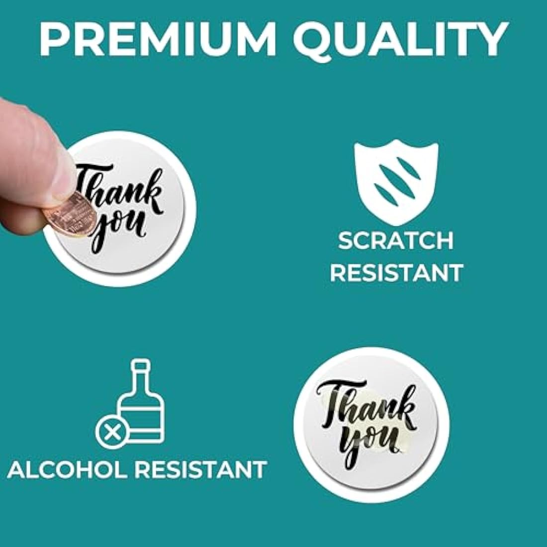 Double Dragon, 750 Premium Coated Direct Thermal Round Sticker Labels, 50mm x 50mm, Self-Adhesive, Compatible with Zebra, MUNBYN, Rollo, TSC, Toshiba, Citizen, Direct Thermal Label Printers GK420d