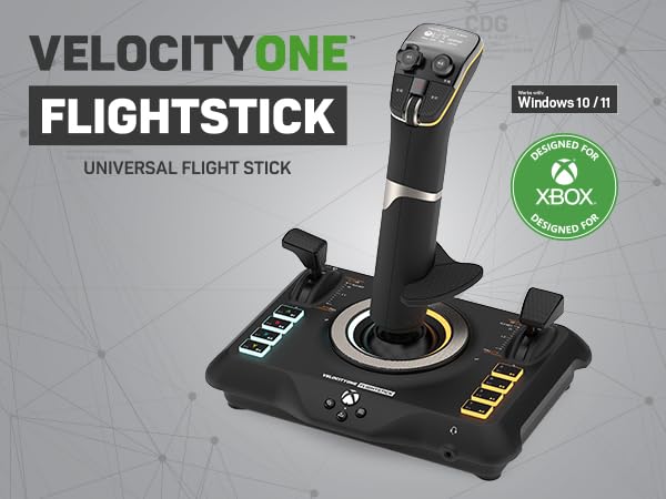 Turtle Beach VelocityOne Flightdeck - Universal HOTAS Simulation Joystick & Throttle with Touch Display, Stick Mounted HUD and Contactless Sensors for Air and Space Combat on Windows 10 & 11