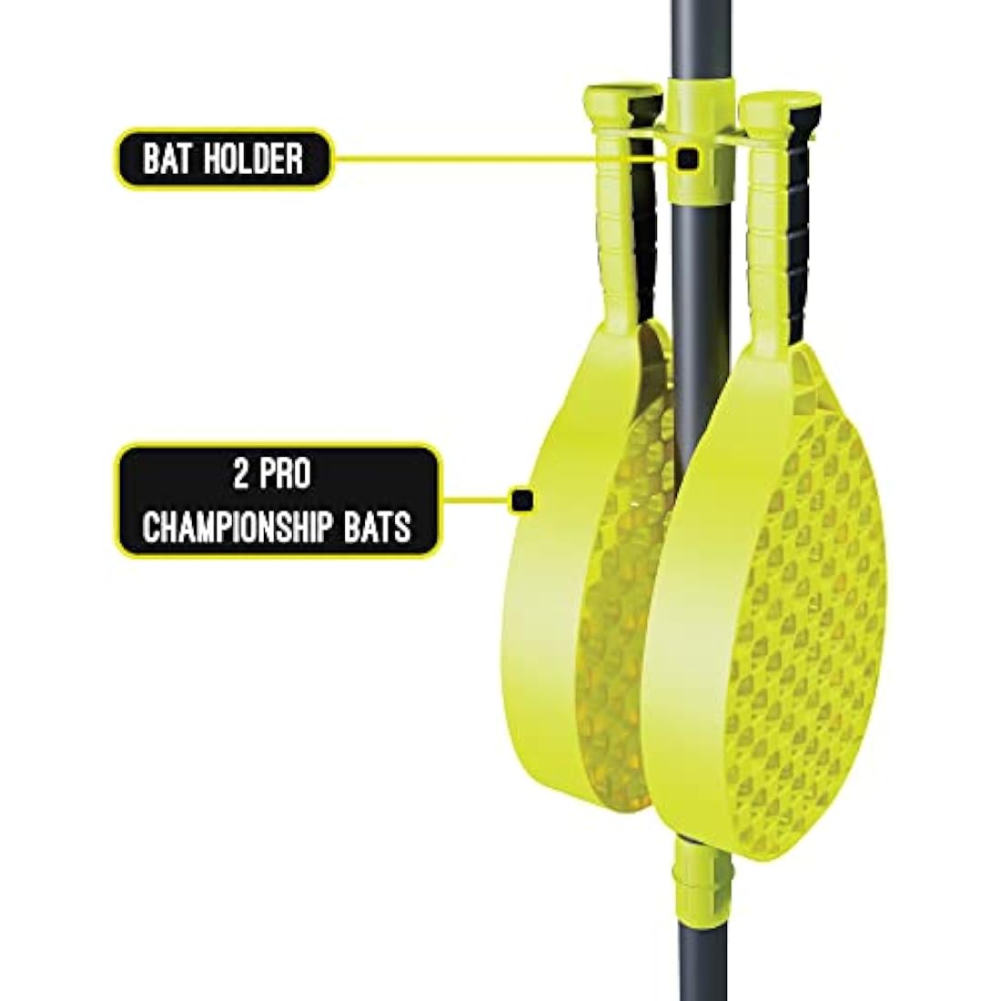 Swingballl PRO All Surface Tennis Ball Game Set, Swingball's Ultimate Outdoor Family Game for Ages 6+ to Adults, Real Tennis Ball and 2 Power Bats, Superior All Surface Base, Adjustable Height to 1.8M