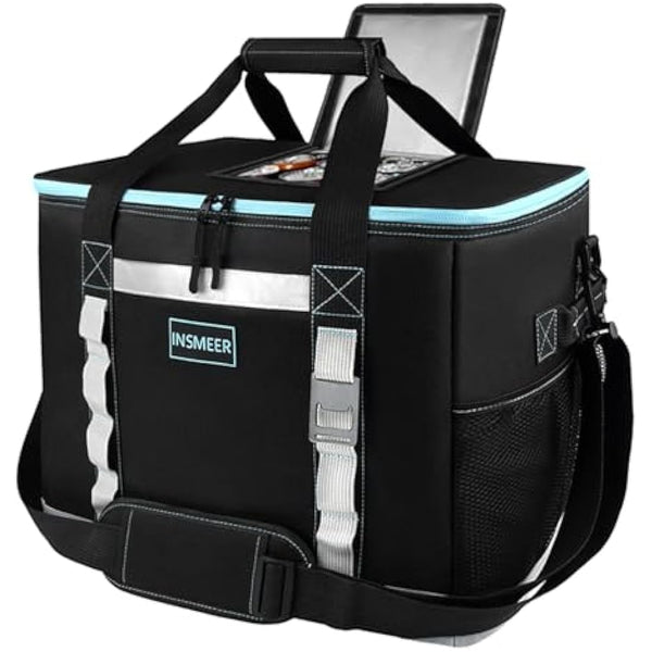 INSMEER 48L Large Cool Bag with Easy Top Access Opening, 65 Cans Foldable Cooler Bag, XXL Waterproof Cool Bag, Insulated Bag for Camping, Picnic, Beach, Hiking, Family Outdoor Activities, Festival