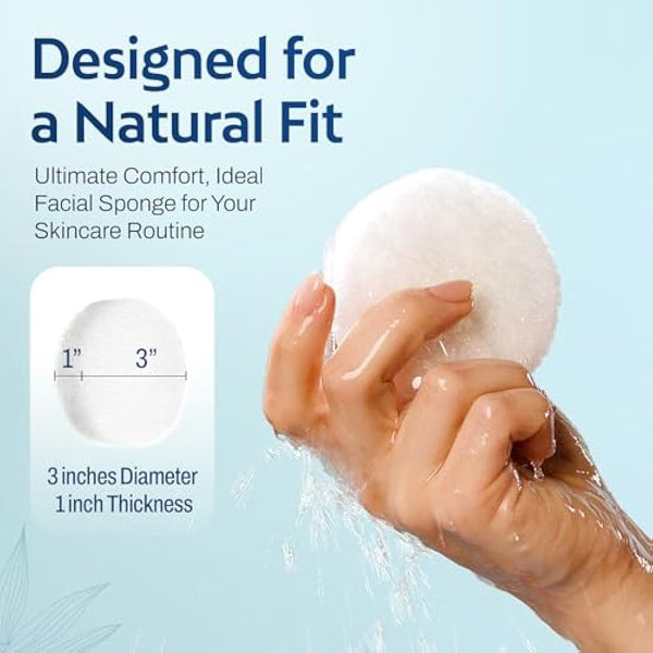HartFelt Facial Sponges for Washing Face - Exfoliating Sponge for Face, Facial Cleansing Sponges Reusable - Face Scrubber Exfoliator Sponge, Pack of 2