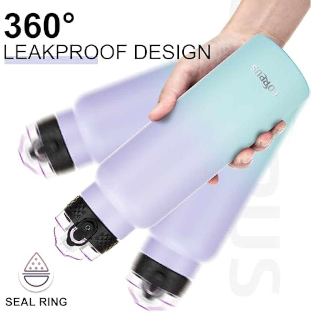 GOPPUS 750ml/26oz Stainless Water Bottle with Straw Double Wall Insulated Bottles with Strap Reusable Vacuum Thermal Flask Leakproof Keep Cold Drinks Bottles with Flip Top Lid for Men Women BPA Free