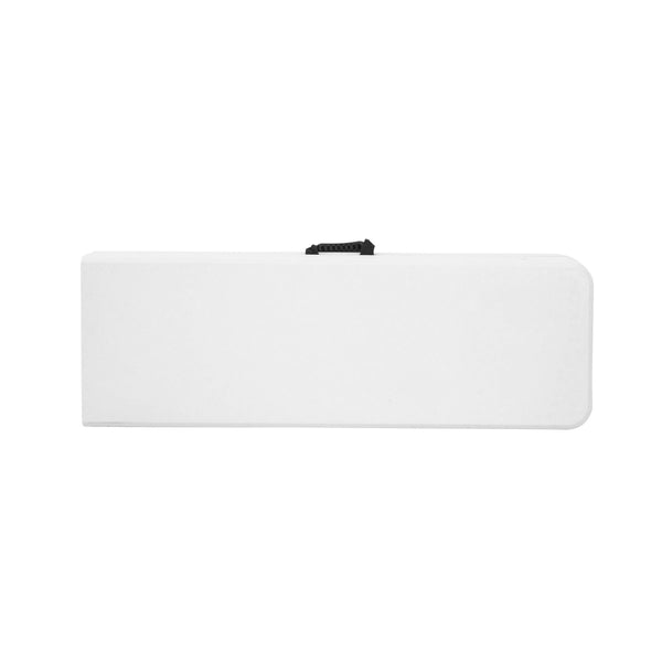 Home Source Pair of Folding Benches, Camping Party Picnic BBQ Stall Garden Indoor Outdoor, Metal Frame, White, 6ft