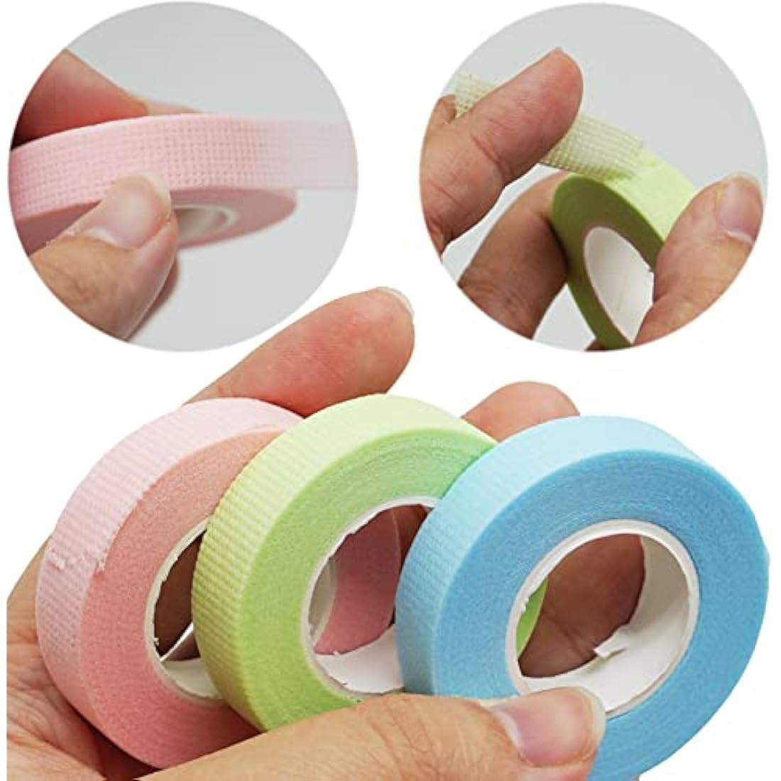 3 Rolls Eyelash Tape, Adhesive Lash Extension Tape Breathable Micropore Fabric Tape Lash Extensions Supplies, Breathable Micropore Fabric Eyelash Tape
