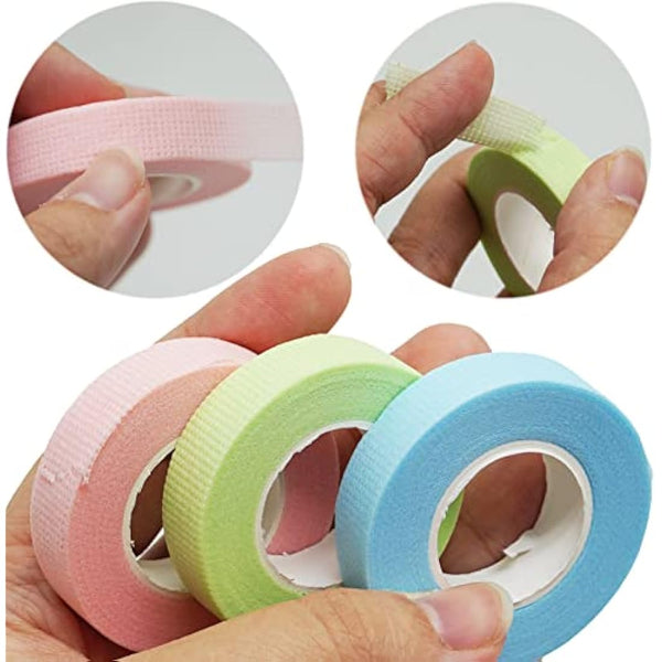 3 Rolls Eyelash Tape, Adhesive Lash Extension Tape Breathable Micropore Fabric Tape Lash Extensions Supplies, Breathable Micropore Fabric Eyelash Tape