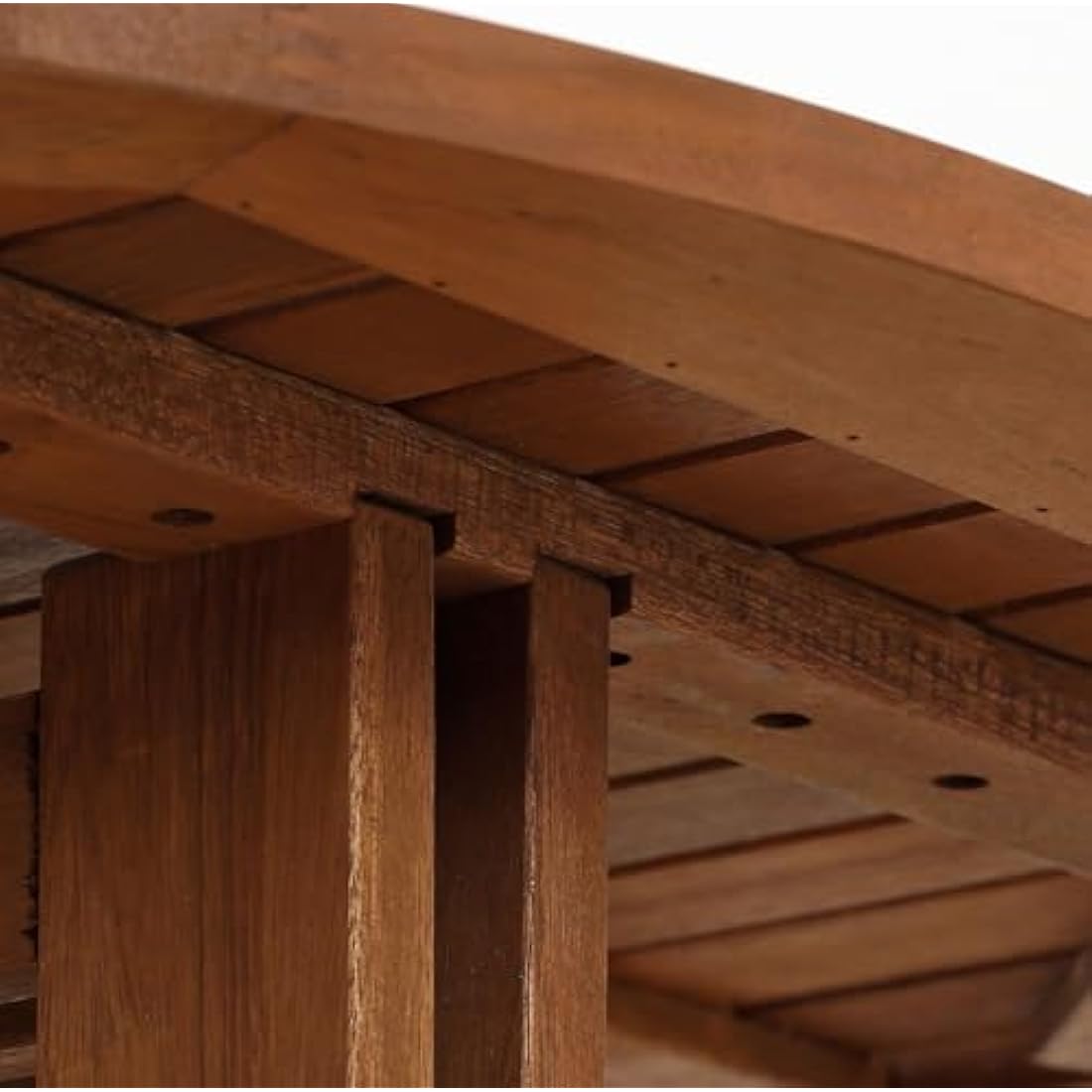 Furinno FG17035 Tioman Hardwood Patio Furniture Gateleg Round Table in Teak Oil, Natural