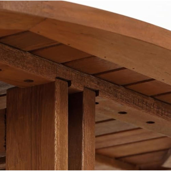 Furinno FG17035 Tioman Hardwood Patio Furniture Gateleg Round Table in Teak Oil, Natural