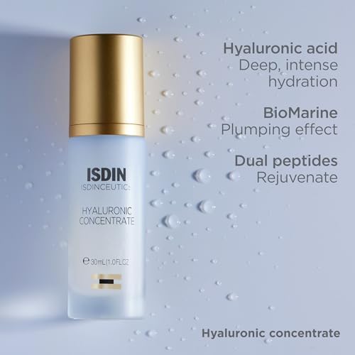 ISDIN Isdinceutics Hyaluronic Concentrate (30ml) | Hydrates and Plumps skin | wrinkle smoothing | reduces pores and sebum production