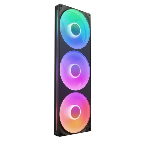 NZXT F420 RGB Core - 420mm Single-Frame Fan Unit with 3 x 140mm RGB Fans - Speed & Lighting Control - High Static Pressure & Airflow - Fluid Dynamic Bearings - 8 aRGB LEDs Per Fan - White