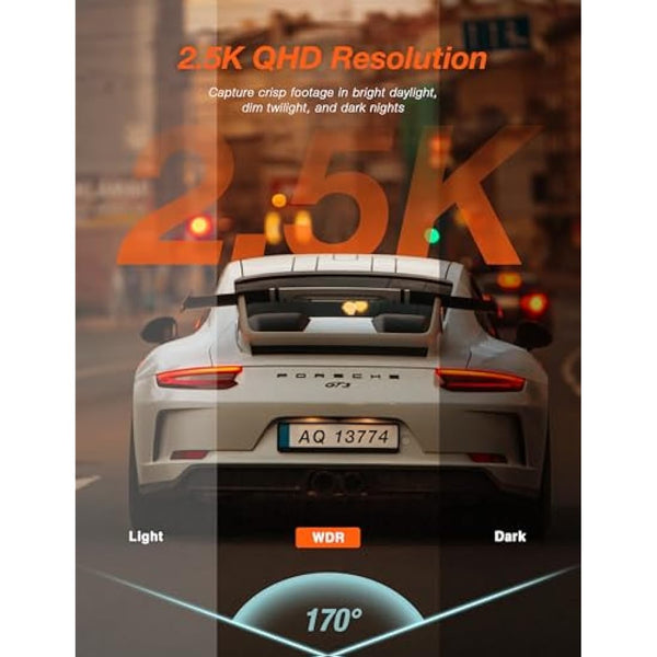 iZEEKER 1440P Dash Cam WiFi, 2.5K QHD Dashcam with Free 32GB Card, Mini Dash Camera with WDR, G-Sensor Emergency Recording, Loop Recording, 24H Parking Mode Supports