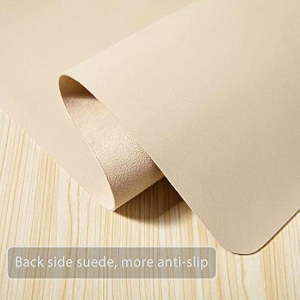 DOBAOJIA Desk Pad Large 31.5" X 15.7" Extended Mouse Mat Large Mouse Pad XL Desk Blotter Writing Pad for Laptop/Office/Home, PU Leather Side Waterproof +Suede Side Non-Slip (Beige)