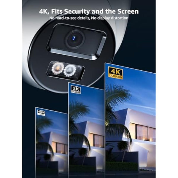 ANNKE 8MP 4K Ultra HD Outdoor PoE Security Camera, Smart Human/Vehicle Detection, Smart Dual Light, Built-in MicroSD Card Slot for 24/7 Audio Recording, CCTV Camera Outdoor IP67 Weatherproof